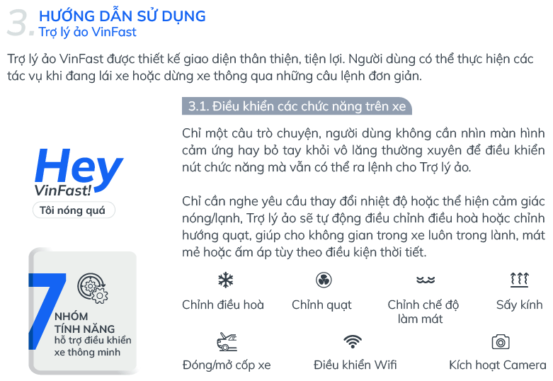 LÀM QUEN VỚI TRỢ LÝ ẢO VINFAST TRÊN Ô TÔ ĐIỆN VF